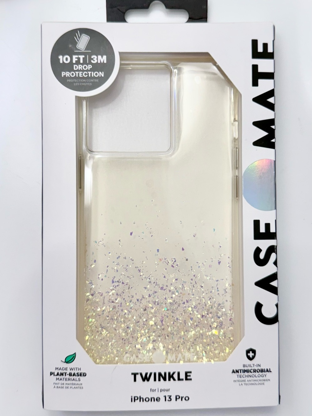 case-mate Twinkle iPhone 13 Pro Case - Iridescent Glitter White